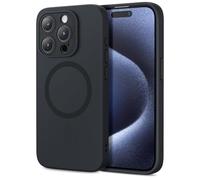 ESR Funda para iPhone 15 Pro MAX con MagSafe, Compatible Carga Magnética, Funda Slim de Silicona Líquida, Absorción de Impactos, Protección Pantalla y Cámara, Serie Cloud, Negro