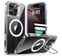 ESR Funda para iPhone 16 Pro, Compatible MagSafe, Funda Protectora Grado Militar, Funda con Soporte Oculto Integrado, Parte Trasera Resistente a Arañazos, Serie Classic, Transparente