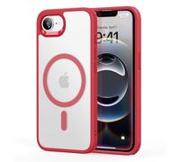 ESR Funda para iPhone 16e, Compatible MagSafe, Protección Grado Militar a Prueba Golpes, Funda Magnética para iPhone 16e, Funda Híbrida Classic (HaloLock), Rojo Transparente