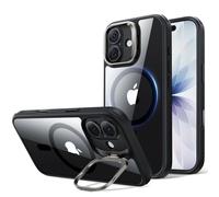 ESR Funda para iPhone 17, Compatible MagSafe, Control de Cámara, Case con Soporte Oculto Integrado, Protectora Grado Militar, Resistente a Arañazos, Serie Classic, Negro Transparente