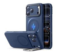 ESR Funda para iPhone 17 Pro, Control de Cámara, Case de Silicona con Soporte, Compatible con MagSafe, Soporte Cámara Integrado, Funda Magnética para iPhone 17 Pro, Serie Cloud, Azul