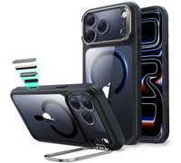 ESR Funda para iPhone 17 Pro MAX, Compatible MagSafe, Control de Cámara, Case con Soporte Oculto Integrado, Protectora Grado Militar, Resistente a Arañazos, Serie Classic, Negro Transparente