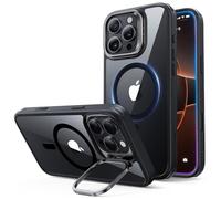 ESR Funda para iPhone 2024 Pro MAX, Compatible MagSafe, Funda Protectora Grado Militar, Funda con Soporte Oculto Integrado, Parte Trasera Resistente a Arañazos, Serie Classic, Negro Transparente