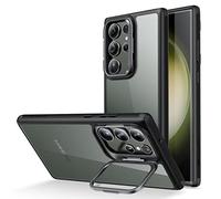 ESR Funda para Samsung S23 Ultra,Funda Protectora Ajustable con Anillo de cámara Integrado para S23 Ultra,protección de Grado Militar,Funda clásica con Soporte para Galaxy S23 Ultra,Negro Transparente