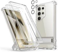 ESR Funda Soporte para Samsung Galaxy S24 Ultra, Armor, Transparente | 3 modos de soporte, con protector de pantalla, con protector de lente, Protección militar contra caídas