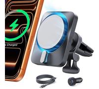 ESR MagSafe Cargador Coche 15W con CryoBoost, Certificado MagSafe, Cargador Inalámbrico Magnético para Coche, para iPhone Serie 17/16/15/14/13, Carga Rápida, Cargador Refrigeración para Teléfono, Gris