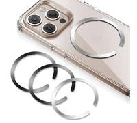 ESR Anillo Magnético 360 Compatible con MagSafe, Adhesivo con MagSafe, Kit de conversión Magnética Universal para iPhone Serie 15/14/13/12, Galaxy Serie S23/S22/S21/S20, Pack de 4, Negro y Plateado