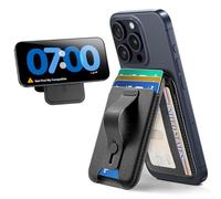 ESR para MagSafe Cartera, 5 Tarjetas, Cartera iPhone con Soporte Ajustable, Bucle Dedo, Agarre Seguro, Wallet Magnética iPhone16/15/14/13/12, NO para iPhone Mini, NO Compatible con Buscar, Negro