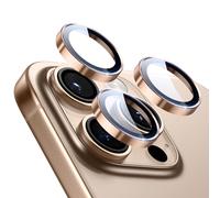 ESR Protector de lente de cámara para iPhone 16 Pro Max/15 Pro Max/14 Pro Max, protectores de lente individuales HD ultra resistentes, vidrio templado ultrafino, 1 paquete, titanio desierto