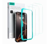 ESR Protector de Pantalla iPhone 16 Pro Max, 3 Unidades, Película Cristal Templado, Herramienta Instalación Fácil, Dureza 9H, Protección Grado Militar, Transparencia HD, Resistente a Arañazos