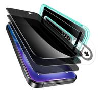 ESR Protector de Pantalla Privacidad para iPhone 16 plus/15 plus, 3 Unidades, Protector de Pantalla Privacidad Cristal templado Antiespía, Bandeja de ajuste perfecto, dureza 9H, Resistente a rayones