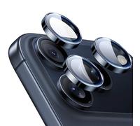 ESR Protector Lente Cámara para iPhone 17 Pro Max/17 Pro/16 Pro Max/16 Pro/15 Pro Max, Protectores Individuales HD Resistentes, Vidrio Templado Ultrafino, 1 Pack, Azul
