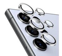 ESR Protector Lente Cámara Samsung Galaxy S24 Ultra, Protectores Individuales Lentes, Cristal Templado Ultrafino Resistente Arañazos, Borde Aluminio, Galaxy S24 Ultra Compatible Fundas, 1 Set, Plata