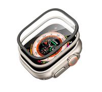 ESR Armorite Protector Pantalla para Apple Watch Ultra 2/1 (2024/2023/2022, 49mm), Cristal Templado, Marco de Aluminio, Cobertura Total, Resistente Arañazos, Mantente Original, Metálico+Negro