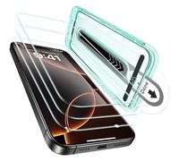 ESR Protector Pantalla para iPhone 16 Pro Max, 3 Unidades, Cristal Templado, Dureza 9H, No Astilla, Grado Militar, Cobertura Total, Bandeja de Instalación, Transparencia HD, Resistente Arañazos