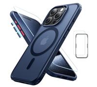 ESR Set Funda para iPhone 15 Pro MAX (5 en 1), Funda Mate Translúcida con Protector de Pantalla y Protectores Lentes, Compatible con MagSafe, Protección Grado Militar, Serie Classic, Azul Esmerilado