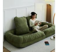 ESRADA Sofá de suelo con soporte para la espalda, diván ajustable de 6 posiciones, plegable, sofá reclinable, perfecto para sala de estar, dormitorio, verde, 200 cm