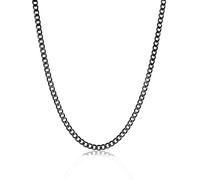 Esrael 3.5/5mm Plata/Oro/Negro Panzerkette Edelstahl Halskette Herren, Kubanische Kette für Männer und Jungen Schmuck Geschenk für Herren Damen 48/20/22/24 Zoll, 18Zoll(45cm), Acero inoxidable, Sin