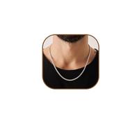 Esrael 3.5/5mm Plata/Oro/Negro Panzerkette Edelstahl Halskette Herren, Kubanische Kette für Männer und Jungen Schmuck Geschenk für Herren Damen 48/20/22/24 Zoll, 18Zoll(45cm), Acero inoxidable, Sin