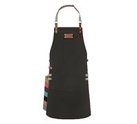 Ess-Nische® Delantal de cocina Delantal de parrilla para hombres y mujeres - Ideal como regalo para los hombres, la abuela o el abuelo - delantal de mezclilla negro damas extra largo