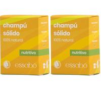 ESSABO - Champú Sólido Nutritivo - 100% Natural - Base de Manteca de Aceite de Aguacate y Aceite de Argán - Elaborado Artesanalmente - Apto para Niños y Pieles Sensibles - Sin Alérgenos - 100 g