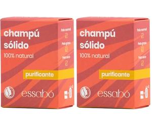 ESSABO - Champú Sólido Purificante - 100% Natural - Base de Manteca de Aceite de Granada y Arcilla Roja - Elaborado Artesanalmente - Apto para Niños y Pieles Sensibles - Sin Alérgenos - 100 g