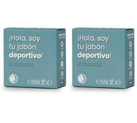 ESSABO - Jabón Deportivo - 100% Natural - Elaborado con Aceite de Coco y Aceite de Oliva Bio - Refrescante y revitalizante - Ideal para deportistas - 120 g (Paquete de 2)