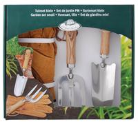 Esschert Design 3er Set Gartenset Paleta Flor Handgabel Guantes de Cuero Regalo