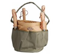 Esschert Design Bolsa De Herramientas De Jardín Redonda De Lona Verde Marrón