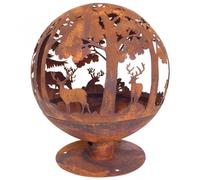 Esschert Design Brasero con Animales Corte Láser Metal Oxidado
