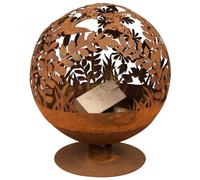 Esschert Design Brasero con Flores Cortadas Metal Oxidado