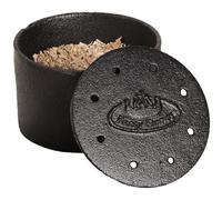 Esschert Design Caja de ahumado para barbacoa de hierro fundido marrón con boquilla de madera