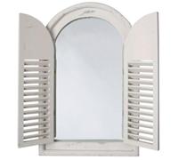 Esschert Design - Espejo Envejecido de Madera y Cristal con Puertas francesas, WD05, 37 x 5 x 59 cm - Color Blanco