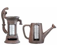 Esschert Design Pluviómetro Hierro Fundido Cristal Casa Rustica Jardín