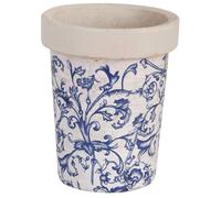 Esschert Design Umtopf Blumenübertopf Blanco/Azul Redondo Cerámica