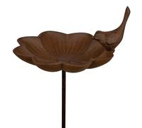Esschert Design Vogeltränke Vogelbad Vogelbecken Futterschale de Guss Vogel Stab