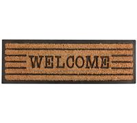 Esschert Diseño rb176 Nivel Felpudo Goma/Coco Welcome Felpudo, Fibra de Coco, Goma, Negro; marrón, 75 x 25 x 2.4 cm