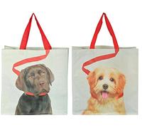 Esschert Diseño tp196 Bolsa de la Compra Perro en Cuerda Surtido. Bolsa de la Compra, PP Tejido; poliéster, Multicolor, 39 x 14 x 39 cm