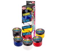 ESSDEE Juego de 5 tintas de impresión para Tejidos, Colores primarios, Negro, Azul, Blanco, Amarillo y Rojo, 750 ML