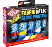 Essdee tinta textil conjunto bloque impresión colores primarios 5 tubos 100ml