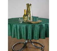 ESSE HOME - Línea Confestyl - Mantel Ovalado para 8 personas - Fiandra Jacquard puro algodón - Fabricado en Italia - Producto artesanal - IRIS 598 (Oval 170x220, Mantel Verde oscuro)