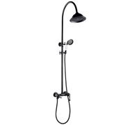Essebagno Columna de ducha retro Leeds negro antiguo y reflejos de cobre