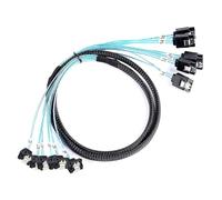 ESSEIEIE 4/6/8 SATA a sata 4,0 7p Hembra 90/180 Grados con Malla Trenzada for Servidor Ordenador Host SSD Cable Adaptador de Disco Duro(50cm,6SATA to 6SATA 90D)
