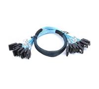 ESSEIEIE 4/6/8 SATA a sata 4,0 7p Hembra 90/180 Grados con Malla Trenzada for Servidor Ordenador Host SSD Cable Adaptador de Disco Duro(50cm,8SATA to 8SATA 180D)