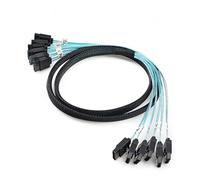 ESSEIEIE 4/6/8 SATA a sata 4,0 7p Hembra 90/180 Grados con Malla Trenzada for Servidor Ordenador Host SSD Cable Adaptador de Disco Duro(50cm,6SATA to 6SATA 180D)