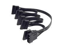 ESSEIEIE Cable de alimentación 5 Pines: IDE Molex 4 Pines a Adaptador SATA 1-5 Puertos 15 for HDD SSD PC Server DIY (1 to 6)