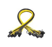ESSEIEIE Cable de alimentación GPU 6 Pines PCI-e a 8 (6 + 2) (Macho a Macho), 50cm for Tarjetas gráficas, minería, Placa conexión Servidor HP, uds