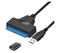 ESSEIEIE Cable SATA a USB 3,0/Tipo C a III, Adaptador de Controlador Duro for Disco HDD/SSD 2,5 ", convertidor(USB3.0 22cm with OTG)