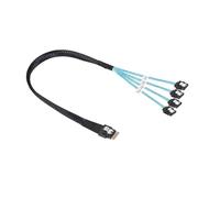 ESSEIEIE Mini SAS Interno SFF-8087/SFF8643 SlimSAS SFF8654 Host for apuntar a 4 SATA 3,0 Disco Duro Placa Base Servidor Datos Fanout Raid Cable(0.5m,SFF-8654 to 4SATA)