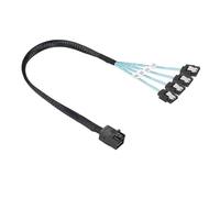 ESSEIEIE Mini SAS Interno SFF-8087/SFF8643 SlimSAS SFF8654 Host for apuntar a 4 SATA 3,0 Disco Duro Placa Base Servidor Datos Fanout Raid Cable(0.5m,SFF-8643 to 4SATA)